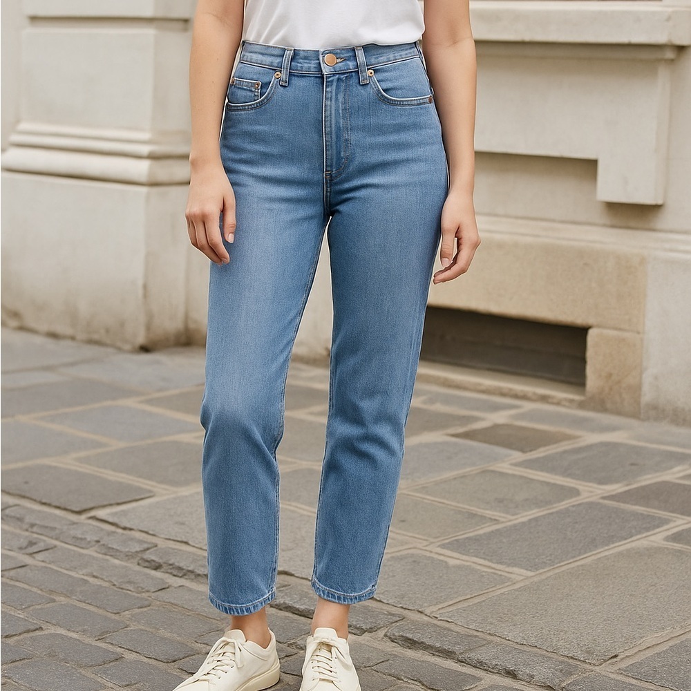 Madewell The Momjean High Rise Tapered Leg Jeans Sz 25